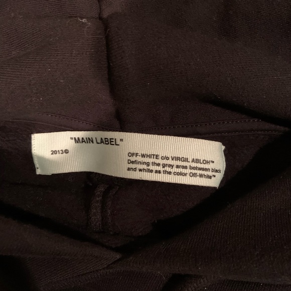 off white hoodie label